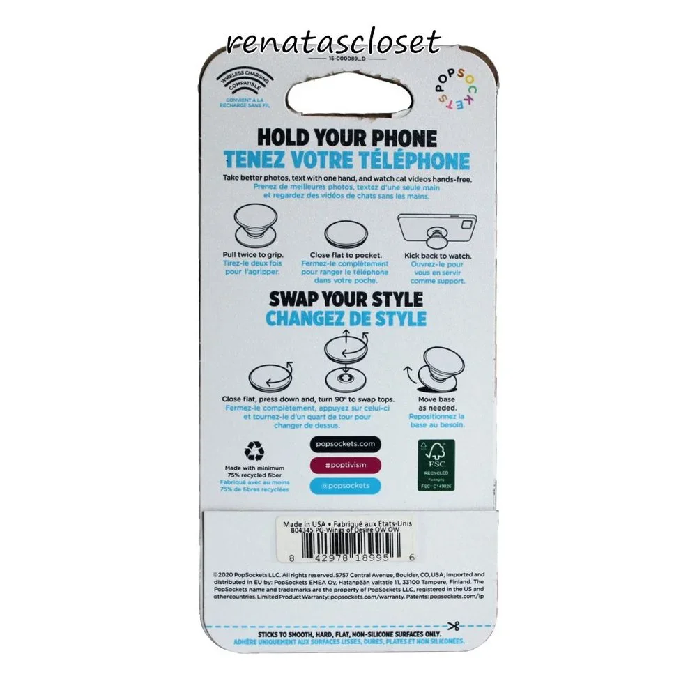 PopSocket PopGrip Wings of Desire Cellphone Grip & Stand NIP